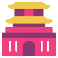 Hwaseong Fortress icon illustration, for UIUX, Infographic, etc vector
