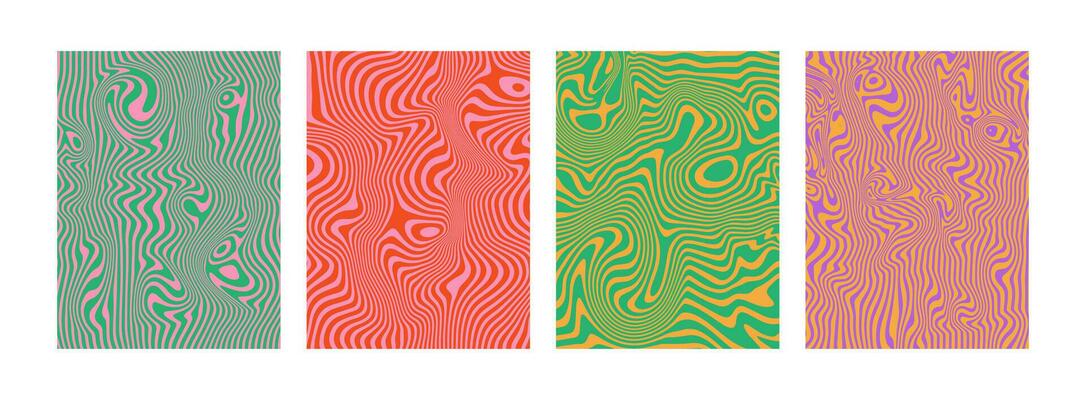Liquify effect abstract background. Modern hypnotic wavy lines. Marble acrylic texture. Hippie groovy swirls, spirals. Banner, poster, placard template.