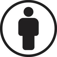 Man icon in a circle in trendy style isolated on white background vector