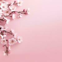 Simple pink background, empty space for text and design photo
