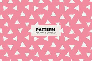 White cute triangle shapes pink background seamless repeat pattern vector