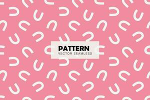 White curve lines cute pink background seamless repeat pattern vector