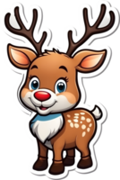 cartoon reindeer with presents on a transparent background  ai generative,Christmas icons, Festive symbols, Holiday season, Xmas decorations png