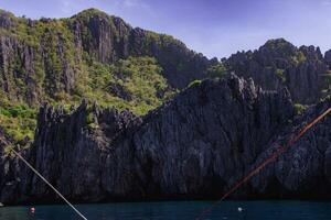 Limestone rocks on the islands of the Philippines photo