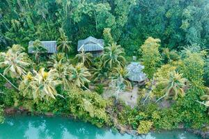 Nice wooden house in the jungle photo