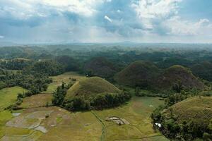 Beautiful mountains in the Philippines, called Chocolate Hills. photo