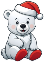 dibujos animados polar oso con nieve en su espalda ai generativo, navidad iconos, festivo símbolos, fiesta estación, Navidad decoraciones png