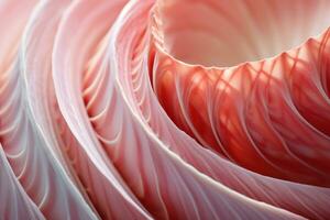 Extreme closeup texture of pink conus shell, abstract background of macro of sea life. AI Generation photo