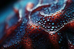 Macro of sea star, highlighting the intricate textures and unique patterns on its surface. Abstract background. AI Generated photo