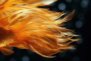 macro detalle de cola de dorado pez. resumen antecedentes de mar vida. ai generado foto