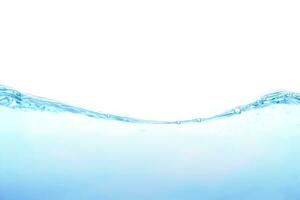 The surface of the water. White background. Close-up view. photo