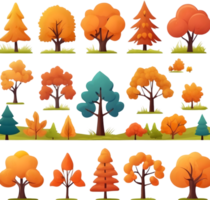 autumn trees and leaves pattern ai generative png