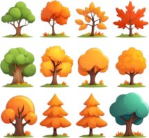 l'automne des arbres et feuilles modèle ai génératif png