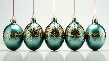 Festive Christmas Decoration on White Background, AI Generated photo