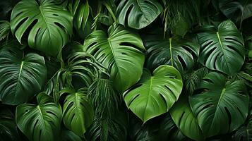 Green leaves background, AI Generated photo