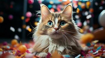 Beautiful cat picture, cute feline animal background image, AI Generated photo