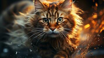 A curious cat picture, a beautiful pet animal background image, AI Generated photo