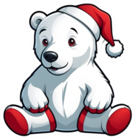 cartoon polar bear with snow on his back ai generative,Christmas icons, Festive symbols, Holiday season, Xmas decorations png