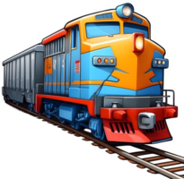 trein, tekenfilm illustratie, trein, trein motor, trein, tekenfilm, trein, tekenfilm, tekenfilm , ai generatief png