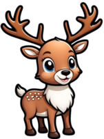 cartoon reindeer with presents on a transparent background  ai generative,Christmas icons, Festive symbols, Holiday season, Xmas decorations png