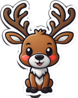 cartoon reindeer with presents on a transparent background  ai generative,Christmas icons, Festive symbols, Holiday season, Xmas decorations png