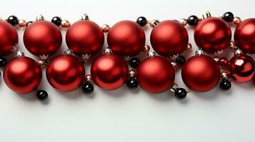 Festive Christmas Decoration on White Background, AI Generated photo