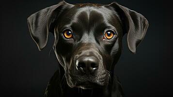Black labrador retriever close-up face photo, AI Generated photo