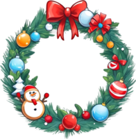 christmas wreath with red bow and ornaments on  ai generative,Christmas icons, Festive symbols, Holiday season, Xmas decorations png