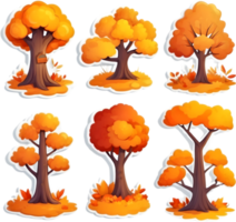 autumn trees and leaves pattern ai generative png