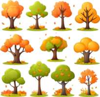 autunno alberi e le foglie modello ai generativo png