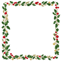 Christmas border frame PNG transparent background Ai Generative