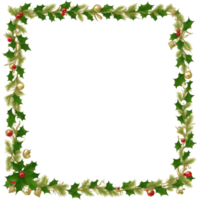 Christmas border frame PNG transparent background Ai Generative