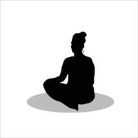 Girl sitting silhouette vector