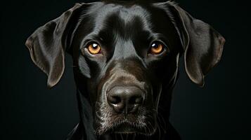 Black labrador retriever close-up face photo, AI Generated photo