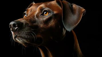 negro Labrador perdiguero de cerca cara foto, ai generado foto