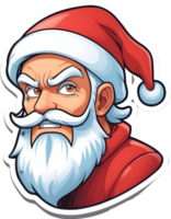 santa claus cartoon face with beard and mustache ai generative png