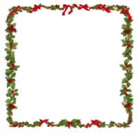 Christmas border frame PNG transparent background Ai Generative