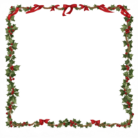 Christmas border frame PNG transparent background Ai Generative