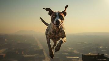 un perro solo en el calle, ai generado foto