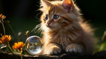 Beautiful cat picture, cute feline animal background image, AI Generated photo