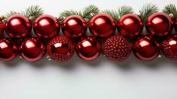 Festive Christmas Decoration on White Background, AI Generated photo