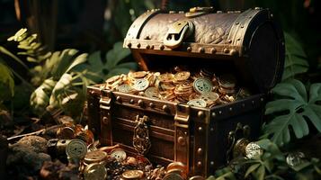 AI Generated, Pirate treasure chest, concept background photo