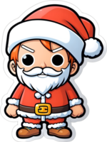Père Noël claus dessin animé Père Noël claus avec barbe , ai génératif png