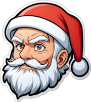 Santa Claus cartone animato viso con barba e baffi ai generativo png
