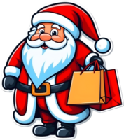 santa claus com compras saco ai generativo, natal ícones, festivo símbolos, feriado temporada, natal decorações png