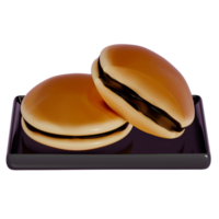 Japanese dessert Colorful Dorayaki, 3d rendering on a transparent background png