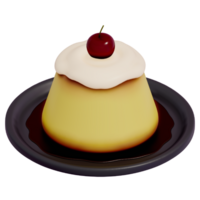 Japanese dessert Colorful Pudding , 3d rendering on a transparent background png
