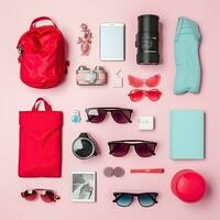 Everyday carry stuff for travel photo