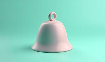 Minimalist bell icon on soft pastel background for notifications. Creating using generative AI tools photo