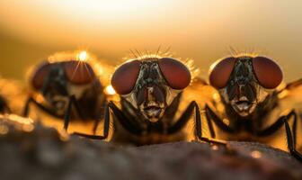 minúsculo mosca huelgas un actitud y capturas un maravilloso autofoto creando utilizando generativo ai herramientas foto